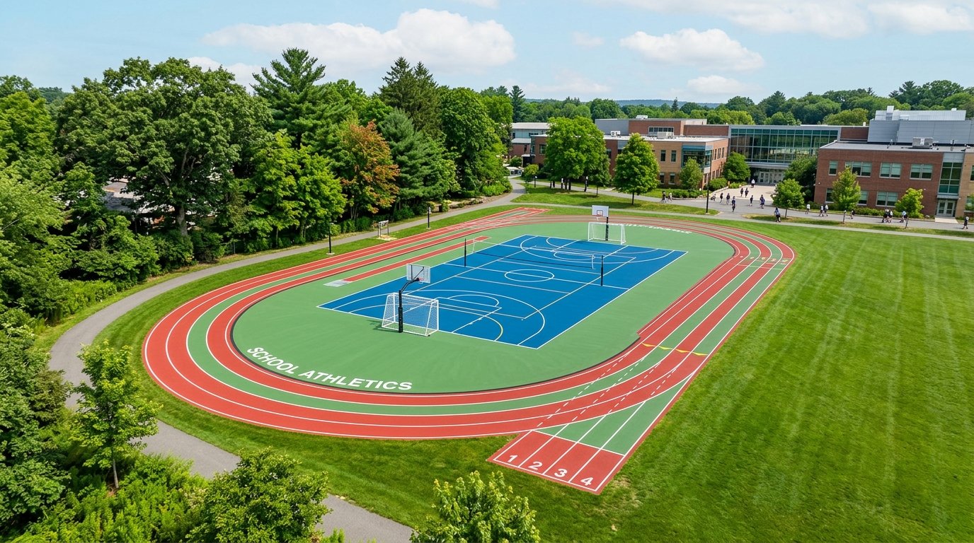 Campus Sprint Track & Basketball Markings